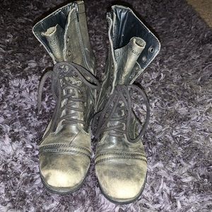 Steve Madden black Troopa combat boot